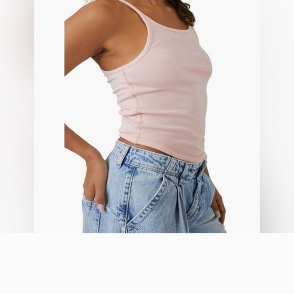 Free People Three Day Weekend Tank Top In Silver Pink Size Small Nwt